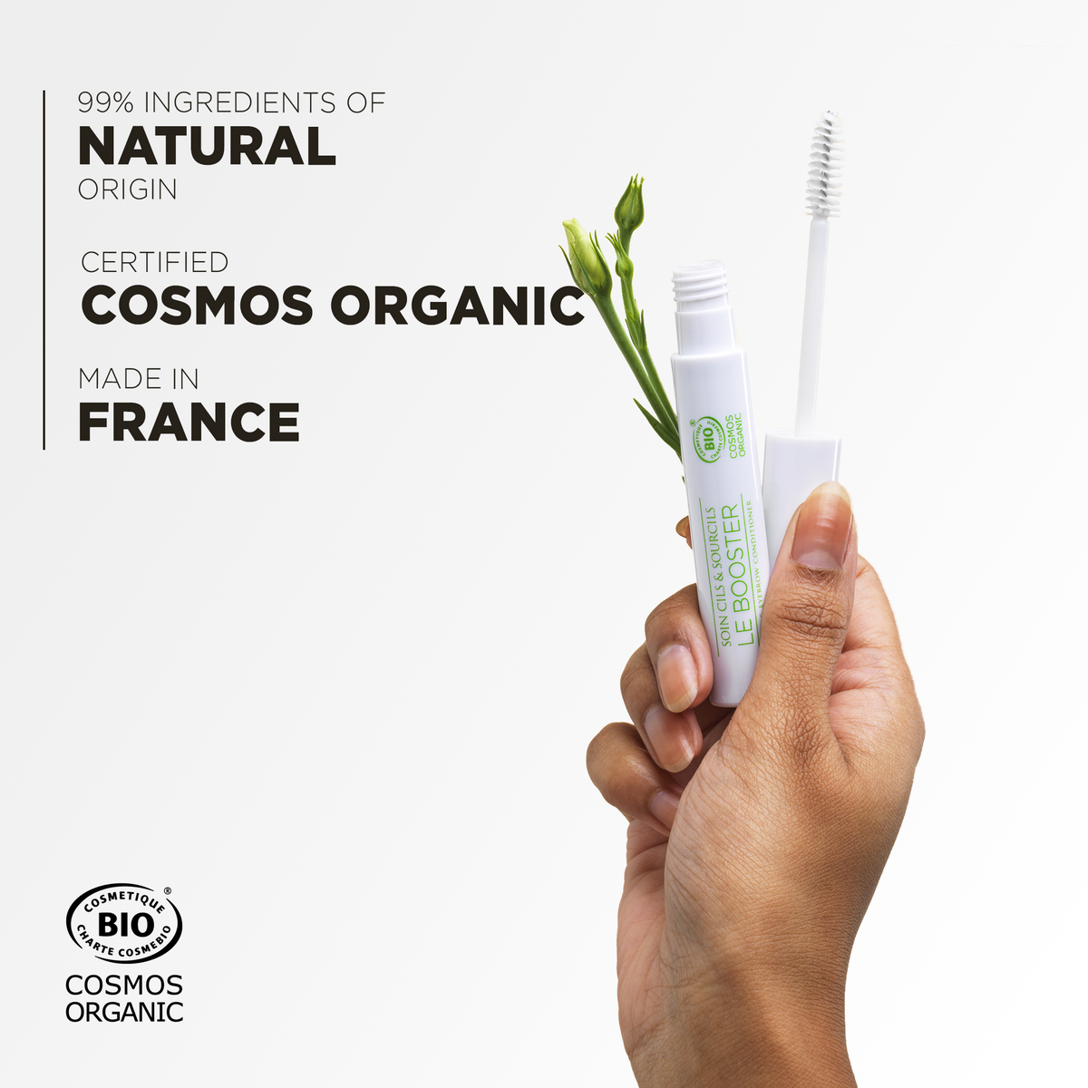 99% ingredients of natural origin, certified Cosmos Organic and made in France