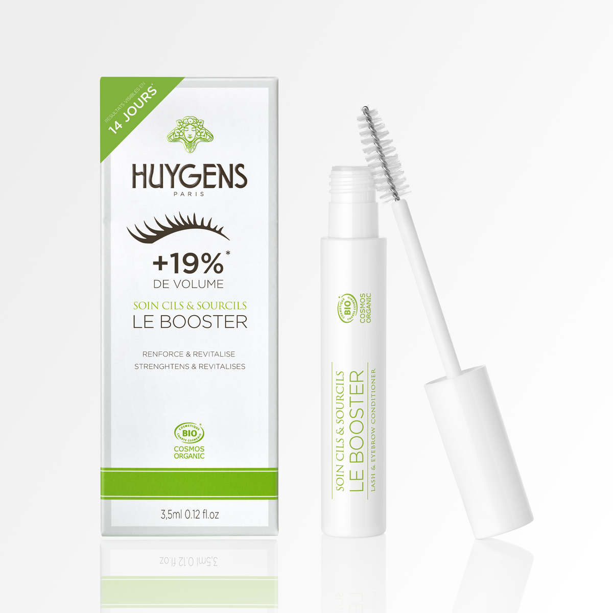 Étui et tube 3,5 ml du Booster Soin Cils & Sourcils