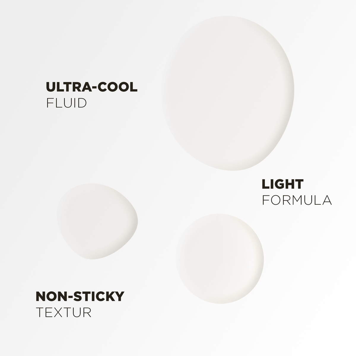 Ultra-cool fluid texture, light and non-sticky formula