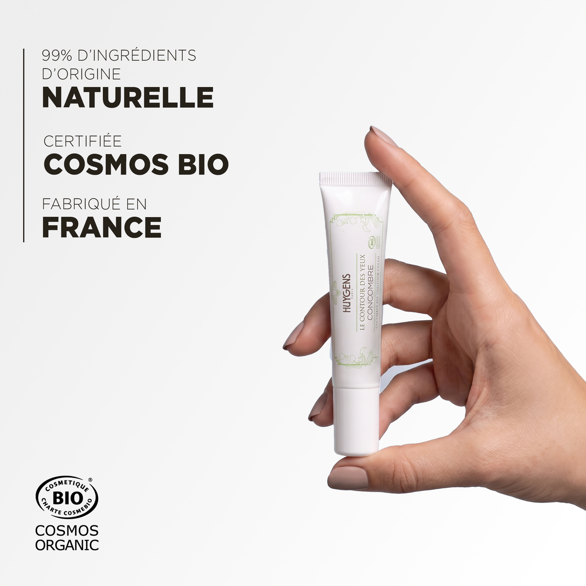 99 % d'ingrédients d'origine naturelle, certifié Cosmos Bio et fabriqué en France