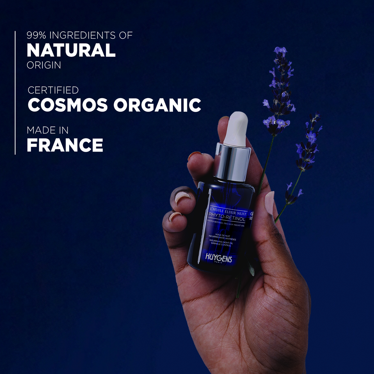 99% ingredients of natural origin, certified Cosmos Organic and made in France