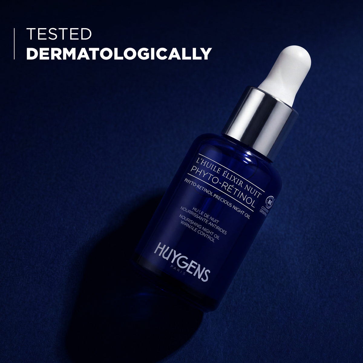 Night oil bottle, dermatologically tested