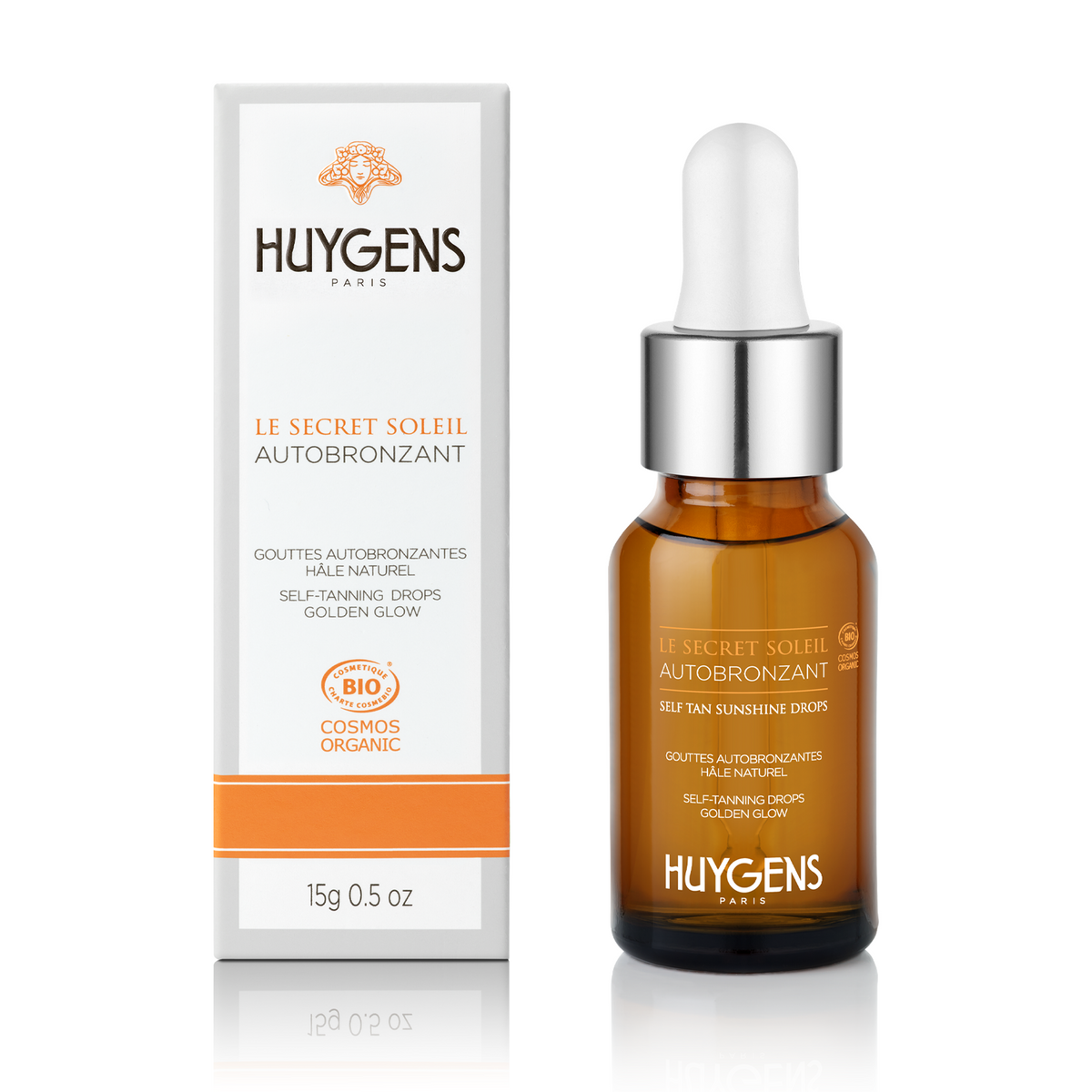 Étui et flacon 15 g du Secret Soleil Autobronzant